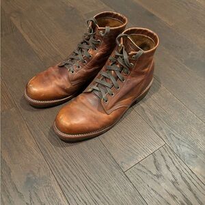 Chippewa Brown Leather Lace-up Boots